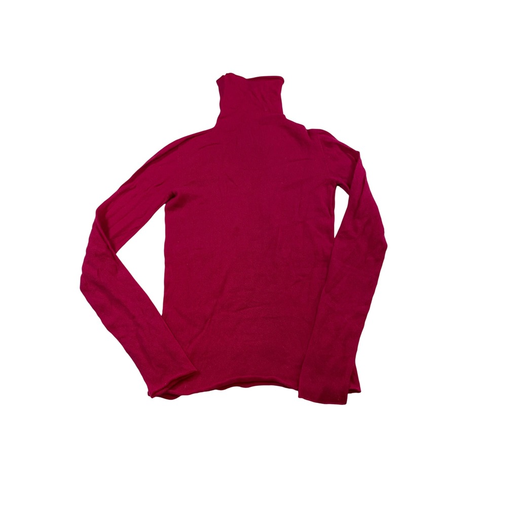 MANTO Fuchsia Cashmere Turtleneck Sweater Long Sleeve Made in Italy Women's S - Picture 2 of 11